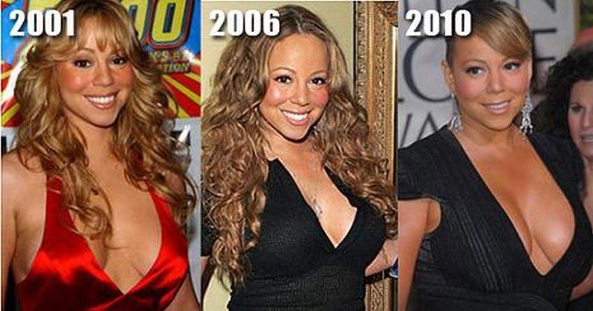 Mariah Carey Before and After Breast Surgery